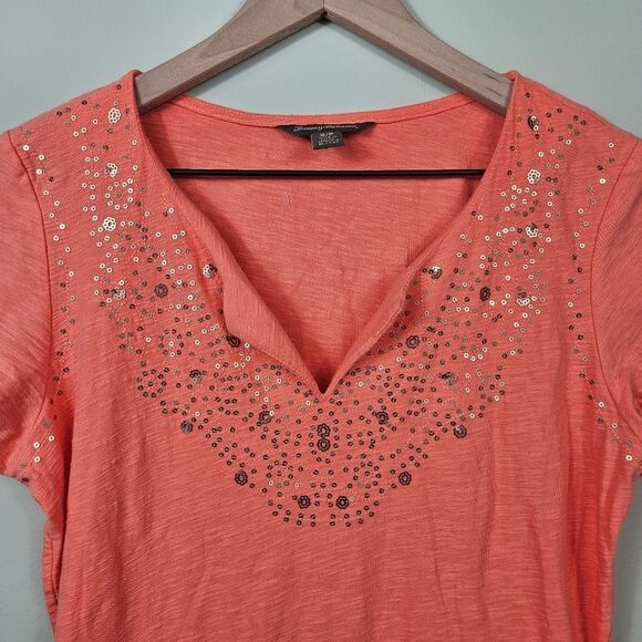 Tommy Bahama Short Sleeve Shift Dress. Coral Sm - Picture 4 of 11